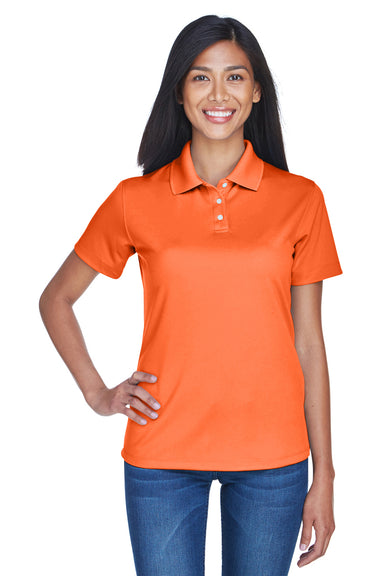 UltraClub 8445L Womens Cool & Dry Performance Moisture Wicking Short Sleeve Polo Shirt Orange Front