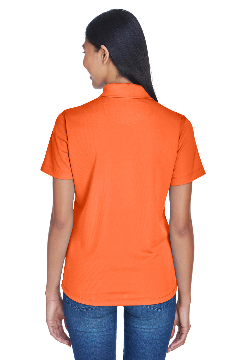 UltraClub 8445L Womens Cool & Dry Performance Moisture Wicking Short Sleeve Polo Shirt Orange Back