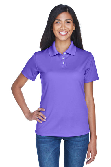 UltraClub 8445L Womens Cool & Dry Performance Moisture Wicking Short Sleeve Polo Shirt Purple Front