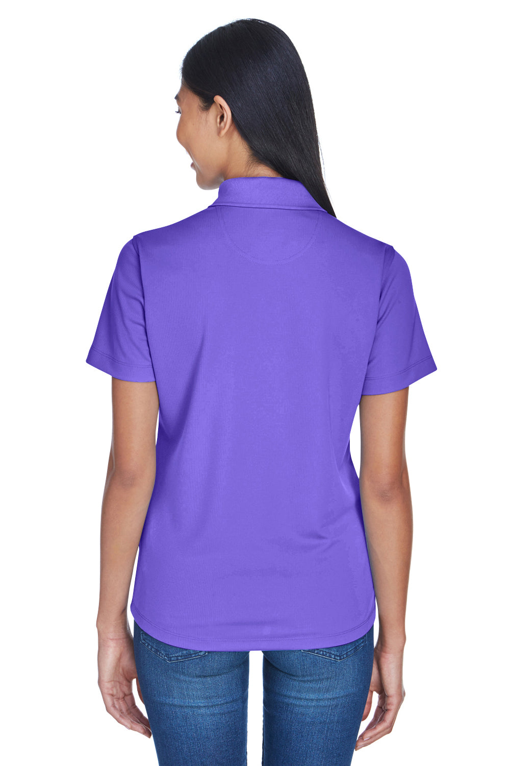 UltraClub 8445L Womens Cool & Dry Performance Moisture Wicking Short Sleeve Polo Shirt Purple Back