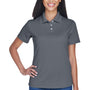 UltraClub Womens Cool & Dry Performance Moisture Wicking Short Sleeve Polo Shirt - Charcoal Grey