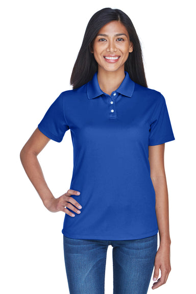 UltraClub 8445L Womens Cool & Dry Performance Moisture Wicking Short Sleeve Polo Shirt Cobalt Blue Front