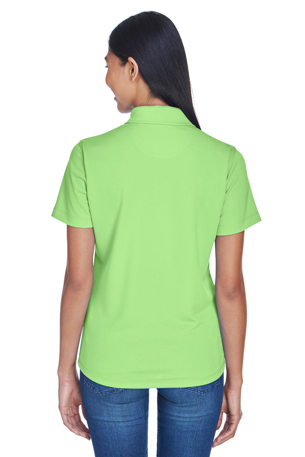 UltraClub 8445L Womens Cool & Dry Performance Moisture Wicking Short Sleeve Polo Shirt Light Green Back