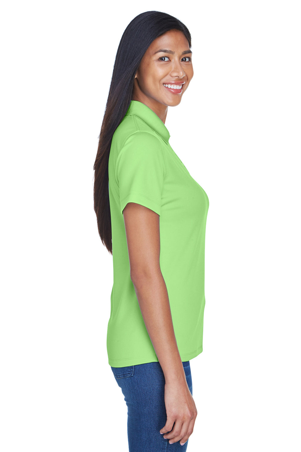 UltraClub 8445L Womens Cool & Dry Performance Moisture Wicking Short Sleeve Polo Shirt Light Green Side