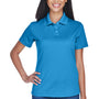 UltraClub Womens Cool & Dry Performance Moisture Wicking Short Sleeve Polo Shirt - Pacific Blue