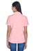 UltraClub 8445L Womens Cool & Dry Performance Moisture Wicking Short Sleeve Polo Shirt Pink Back