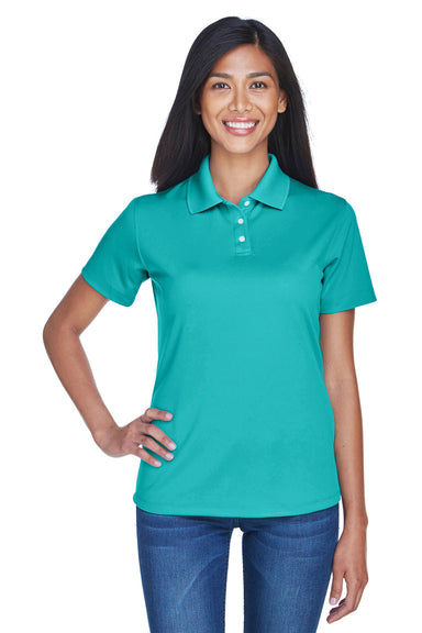 UltraClub 8445L Womens Cool & Dry Performance Moisture Wicking Short Sleeve Polo Shirt Jade Green Front