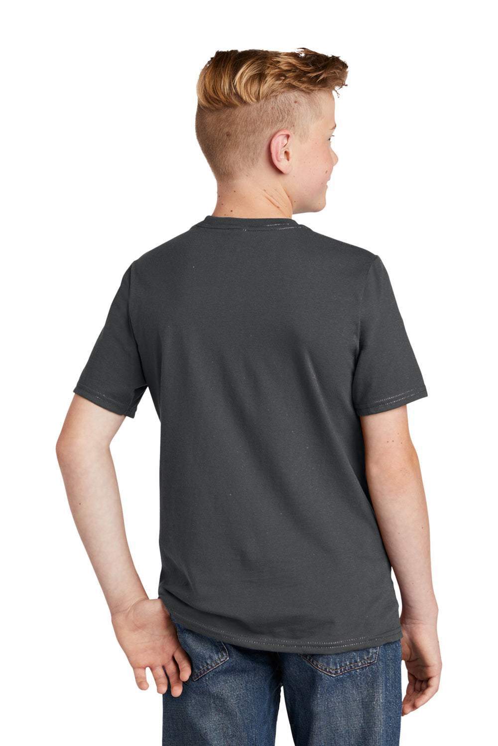 District DT6000Y Youth Very Important Short Sleeve Crewneck T-Shirt Charcoal Grey Back