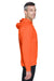 UltraClub 8463 Mens Rugged Wear Water Resistant Fleece Full Zip Hooded Sweatshirt Hoodie Bright Orange Side