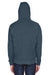 UltraClub 8463 Mens Rugged Wear Water Resistant Fleece Full Zip Hooded Sweatshirt Hoodie Heather Dark Grey Back