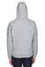 UltraClub 8463 Mens Rugged Wear Water Resistant Fleece Full Zip Hooded Sweatshirt Hoodie Heather Grey Back