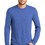 District Mens Perfect Tri Long Sleeve Crewneck T-Shirt - Royal Blue Frost