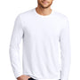 District Mens Perfect Tri Long Sleeve Crewneck T-Shirt - White