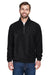 UltraClub 8480 Mens Iceberg 1/4 Zip Fleece Jacket Black Front