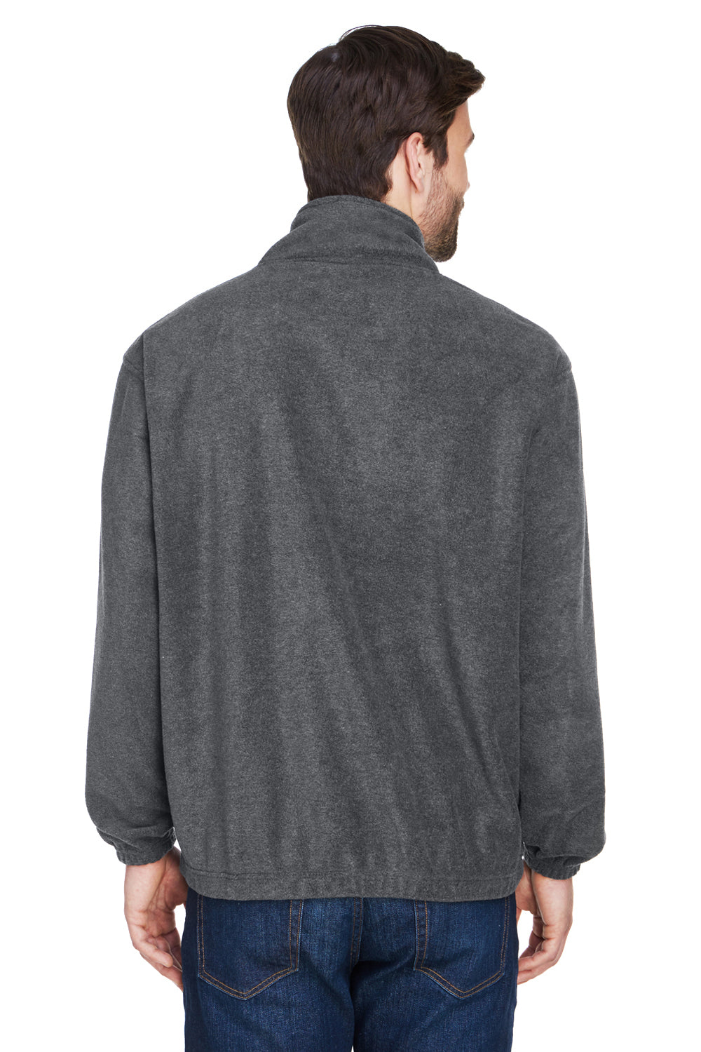 UltraClub 8480 Mens Iceberg 1/4 Zip Fleece Jacket Charcoal Grey Back