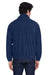 UltraClub 8485 Mens Iceberg Full Zip Fleece Jacket Navy Blue Back