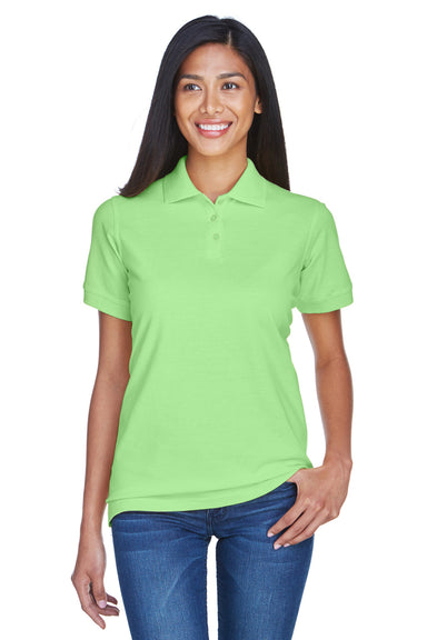 UltraClub 8530 Womens Classic Short Sleeve Polo Shirt Apple Green Front