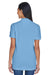 UltraClub 8530 Womens Classic Short Sleeve Polo Shirt Cornflower Blue Back