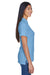 UltraClub 8530 Womens Classic Short Sleeve Polo Shirt Cornflower Blue Side