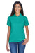 UltraClub 8530 Womens Classic Short Sleeve Polo Shirt Jade Green Front