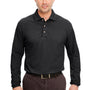 UltraClub Mens Classic Long Sleeve Polo Shirt - Black - Closeout