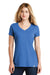 New Era LNEA101 Womens Heritage Short Sleeve V-Neck T-Shirt Heather Royal Blue Front