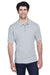 UltraClub 8535 Mens Classic Short Sleeve Polo Shirt Heather Grey Front