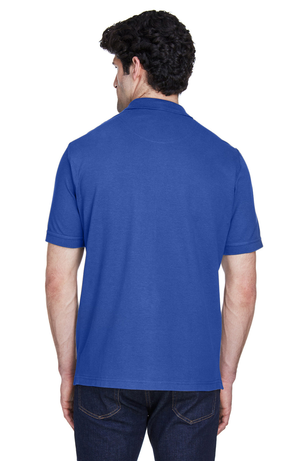 UltraClub 8535 Mens Classic Short Sleeve Polo Shirt Royal Blue Back
