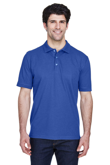 UltraClub 8535 Mens Classic Short Sleeve Polo Shirt Royal Blue Front