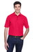 UltraClub 8540 Mens Whisper Short Sleeve Polo Shirt Red Front