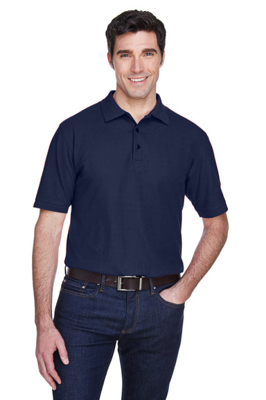 UltraClub 8540 Mens Whisper Short Sleeve Polo Shirt Navy Blue Front