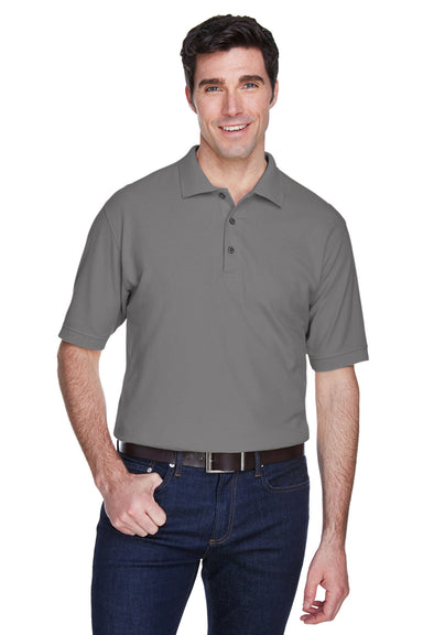 UltraClub 8540 Mens Whisper Short Sleeve Polo Shirt Graphite Grey Front