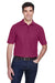UltraClub 8540 Mens Whisper Short Sleeve Polo Shirt Wine Red Front