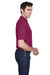 UltraClub 8540 Mens Whisper Short Sleeve Polo Shirt Wine Red Side