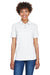 UltraClub 8541 Womens Whisper Short Sleeve Polo Shirt White Front