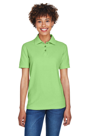 UltraClub 8541 Womens Whisper Short Sleeve Polo Shirt Apple Green Front