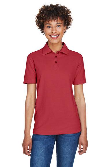 UltraClub 8541 Womens Whisper Short Sleeve Polo Shirt Cardinal Red Front