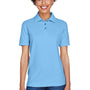 UltraClub Womens Whisper Short Sleeve Polo Shirt - Cornflower Blue - Closeout