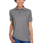 UltraClub Womens Whisper Short Sleeve Polo Shirt - Graphite Grey - Closeout
