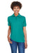UltraClub 8541 Womens Whisper Short Sleeve Polo Shirt Jade Green Front