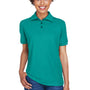 UltraClub Womens Whisper Short Sleeve Polo Shirt - Jade Green - Closeout
