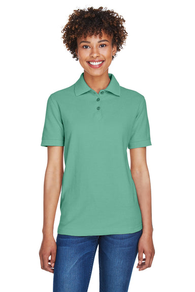 UltraClub 8541 Womens Whisper Short Sleeve Polo Shirt Leaf Green Front