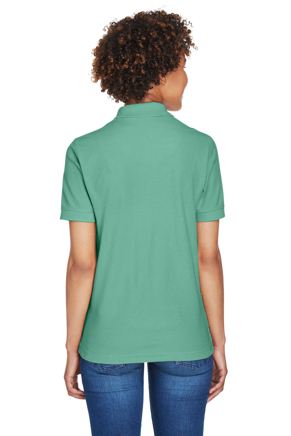UltraClub 8541 Womens Whisper Short Sleeve Polo Shirt Leaf Green Back