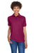 UltraClub 8541 Womens Whisper Short Sleeve Polo Shirt Wine Red Front