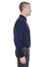 UltraClub 8542 Mens Whisper Long Sleeve Polo Shirt Navy Blue Side