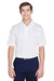 UltraClub 8610 Mens Cool & Dry 8 Star Elite Performance Moisture Wicking Short Sleeve Polo Shirt White Front