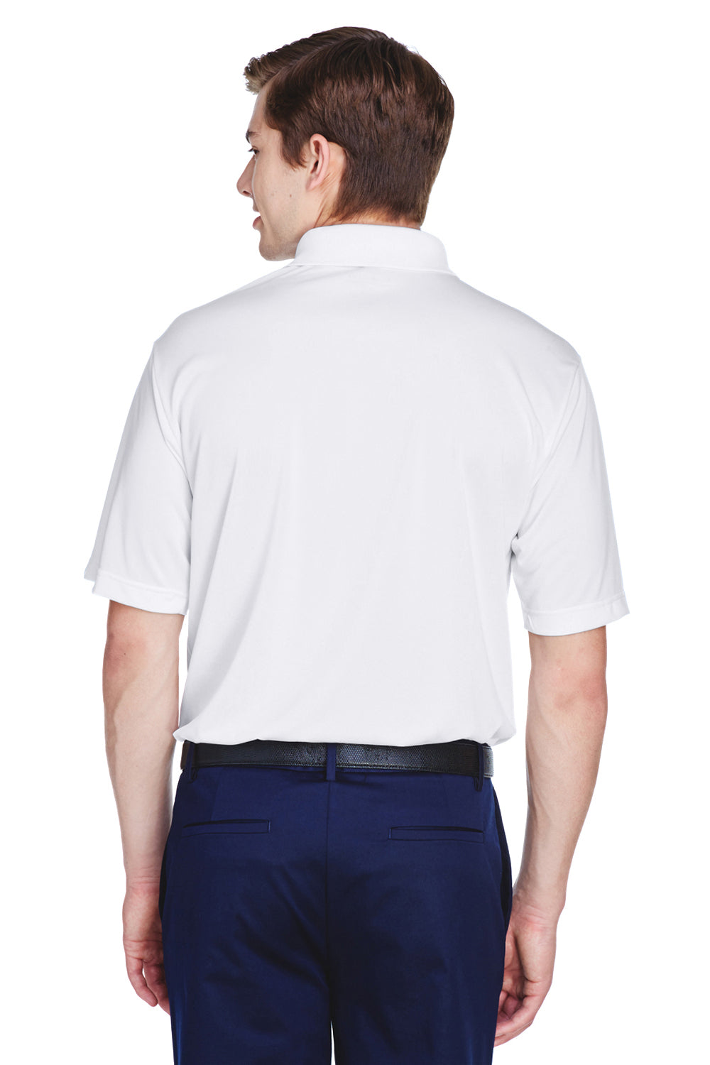UltraClub 8610 Mens Cool & Dry 8 Star Elite Performance Moisture Wicking Short Sleeve Polo Shirt White Back