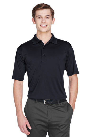 UltraClub 8610 Mens Cool & Dry 8 Star Elite Performance Moisture Wicking Short Sleeve Polo Shirt Black Front