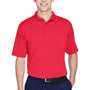 UltraClub Mens Cool & Dry 8 Star Elite Performance Moisture Wicking Short Sleeve Polo Shirt - Red