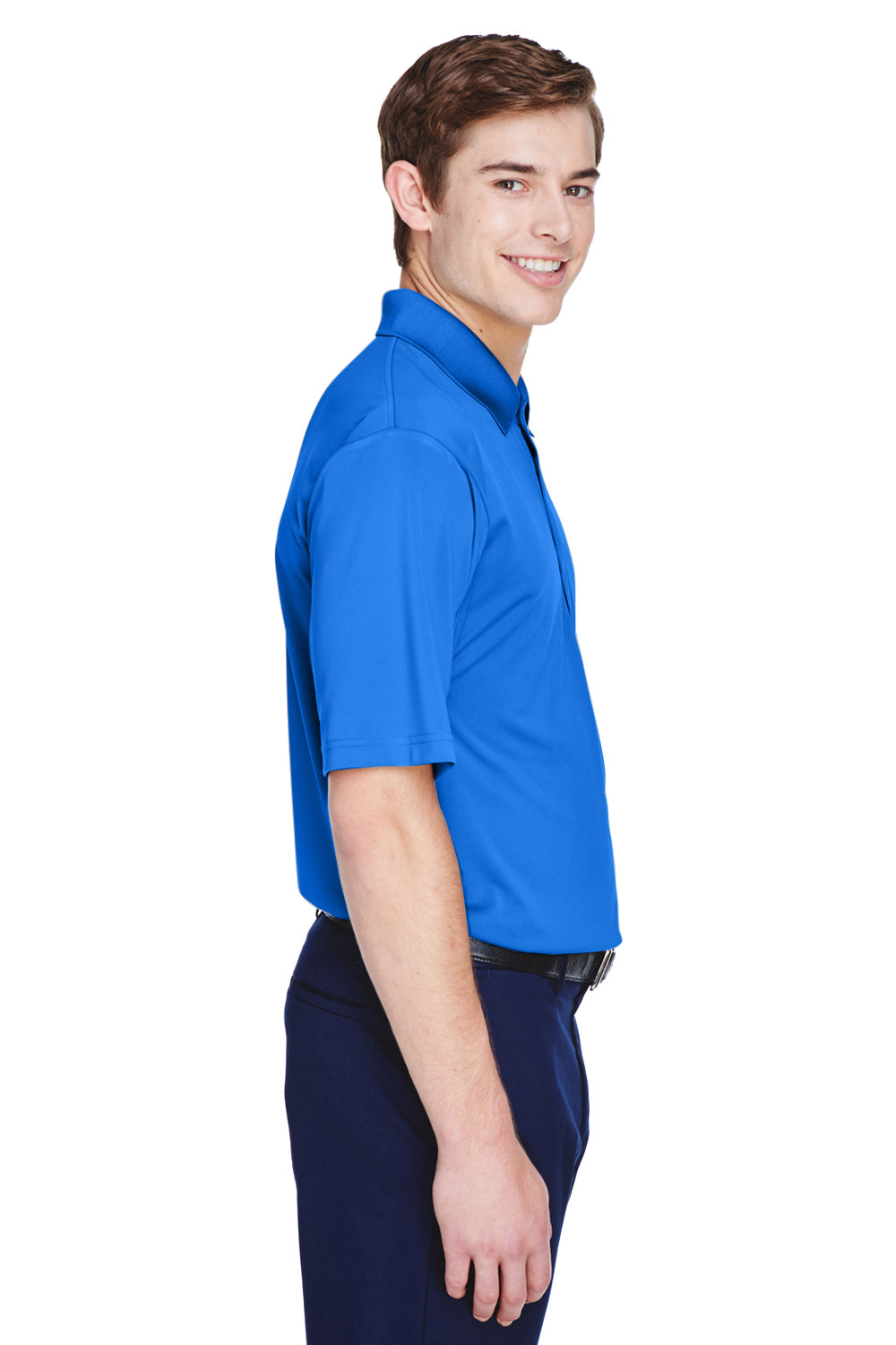 UltraClub 8610 Mens Cool & Dry 8 Star Elite Performance Moisture Wicking Short Sleeve Polo Shirt Royal Blue Side